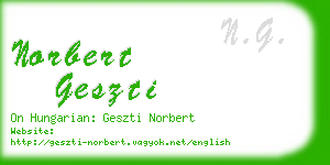 norbert geszti business card